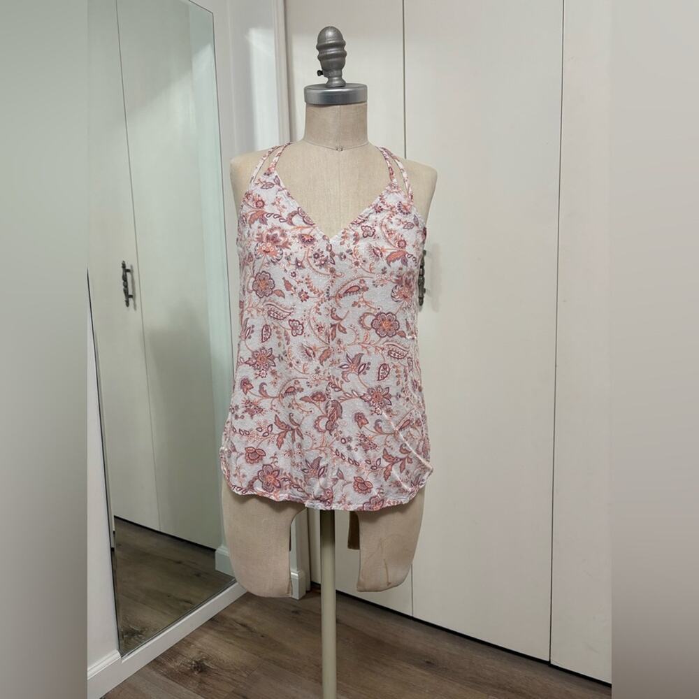 Love Stitch Y2K Floral Cami Tank Top Spaghetti Strap V-Neck Women’s Small